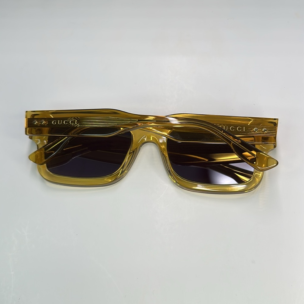 💯- New Authentic GUCCI GG1085S Trendy Sunglasses – Vibrant Yellow and Grey - Picture 13 of 14